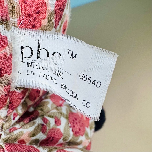 VTG Panda Bear 9” Ribbon Collar Poppies Plush PBC International Stuffed Animal - Picture 8 of 10